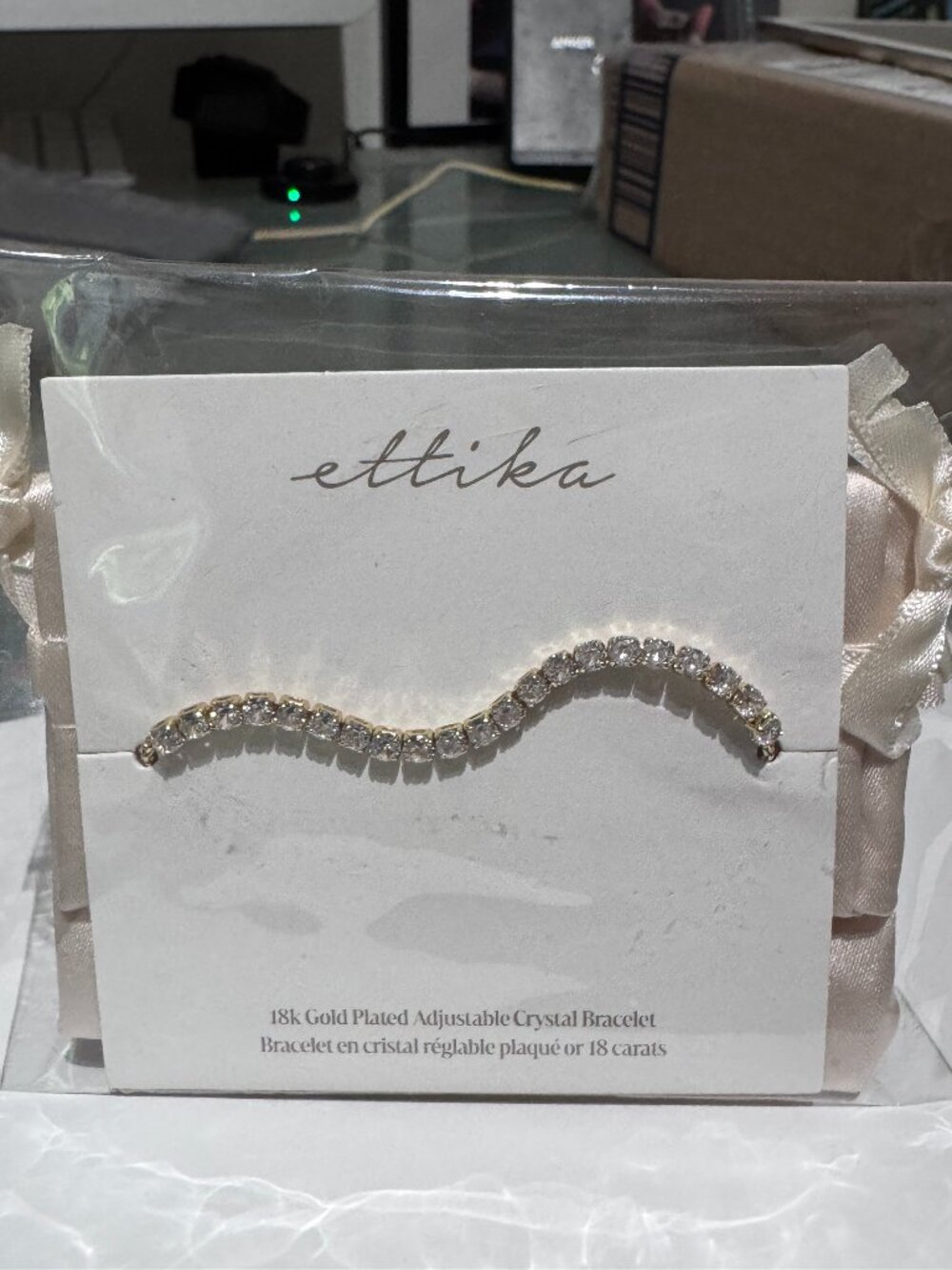 💛✨ Ettika 18K Gold-Plated Crystal Bracelet | New in Original Pouch ✨💛